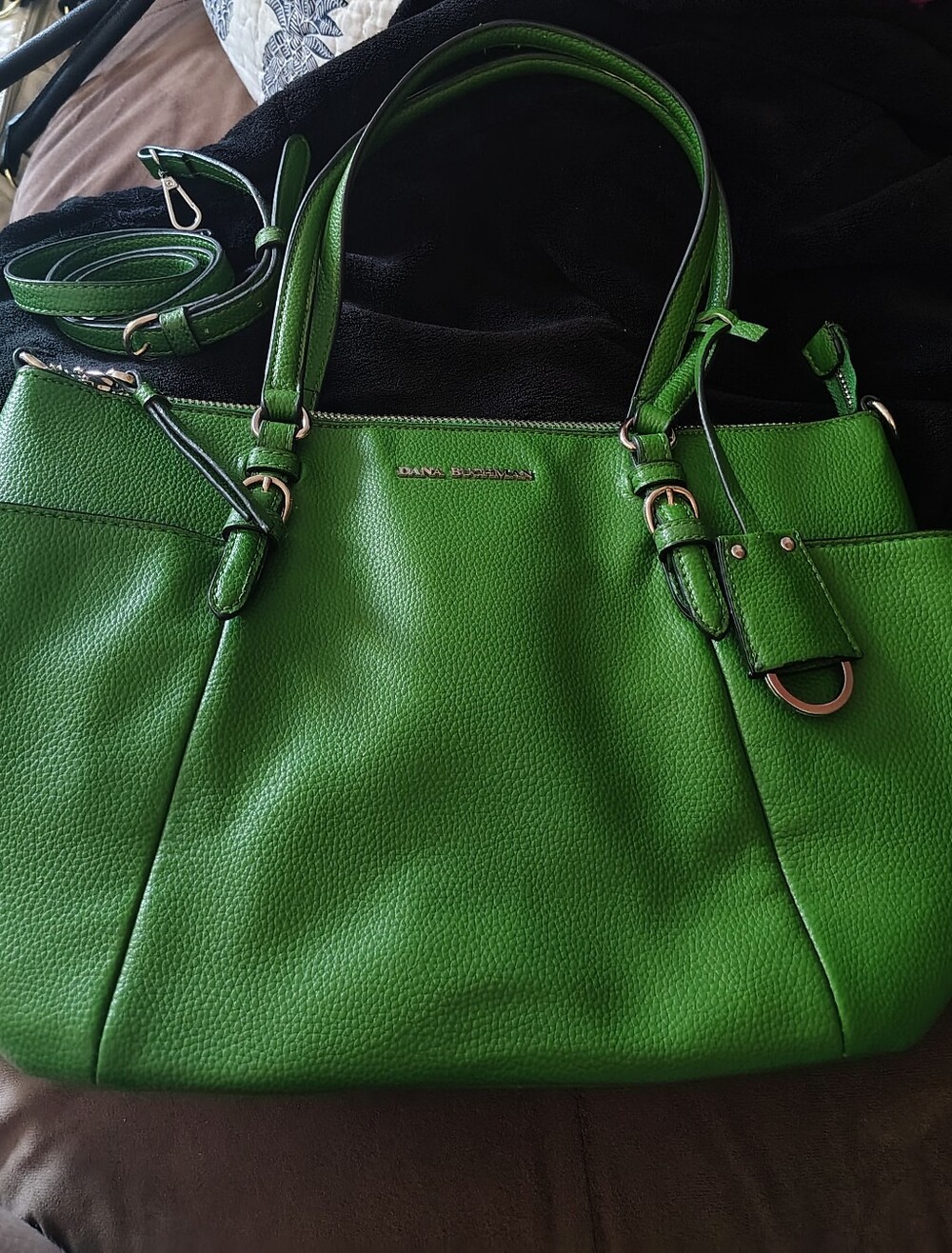 Donna Buchman Vibrant Green Shoulder Bag